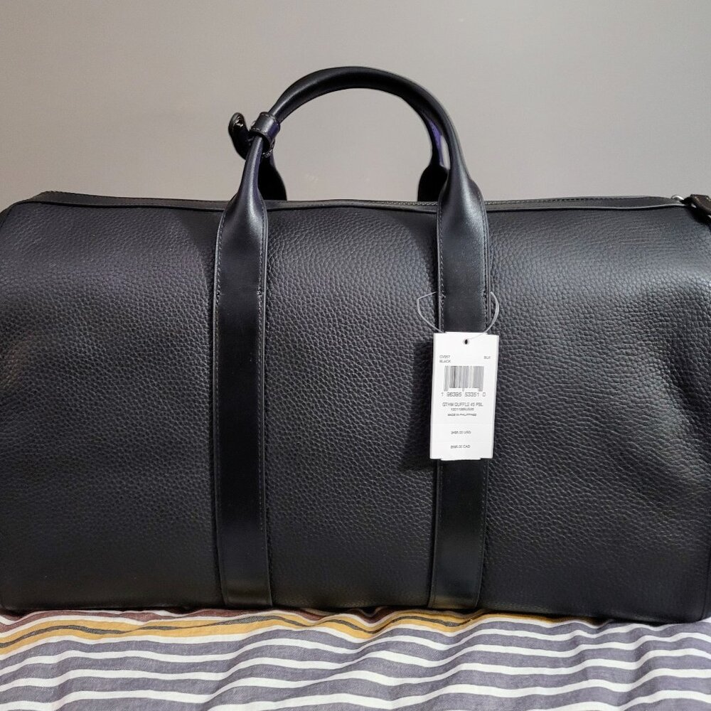 Mens leather Coach travel Bag